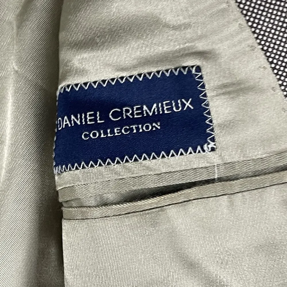 Daniel Cremieux Loro Piana Wool Blazer Sport Coat Mens 42R Brown Geometric USA‎